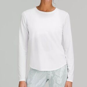 Lululemon Athletica High Neck Run and Train LS WHT 2
